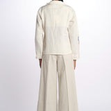 LORAINE giacca con fiori ricamati E25VE013 ECRU stella forest 