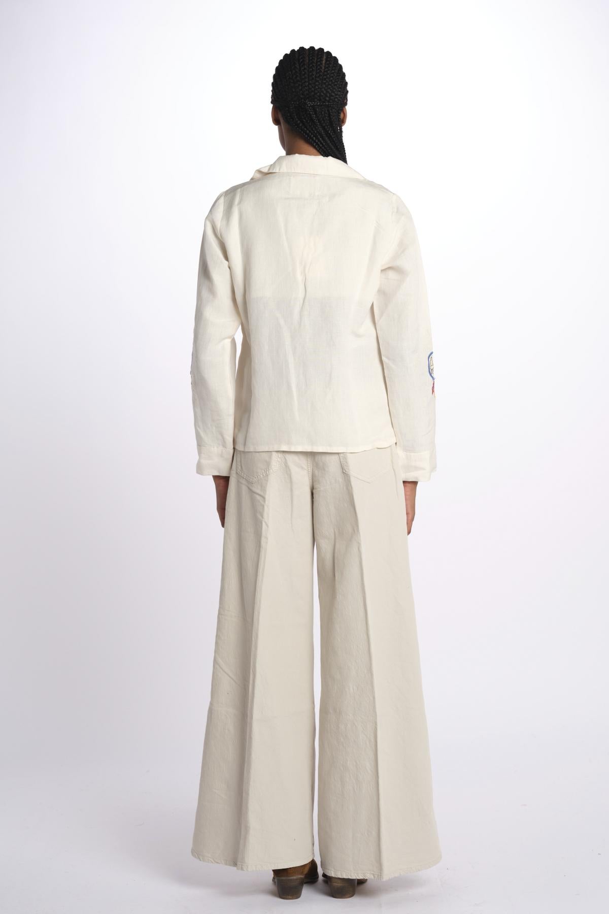 LORAINE giacca con fiori ricamati E25VE013 ECRU stella forest 