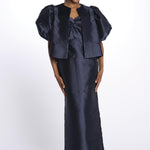 Giacca CLEO taffetas manica sbuffo 1200052 NAVY malina 