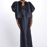 Giacca CLEO taffetas manica sbuffo 1200052 NAVY malina 