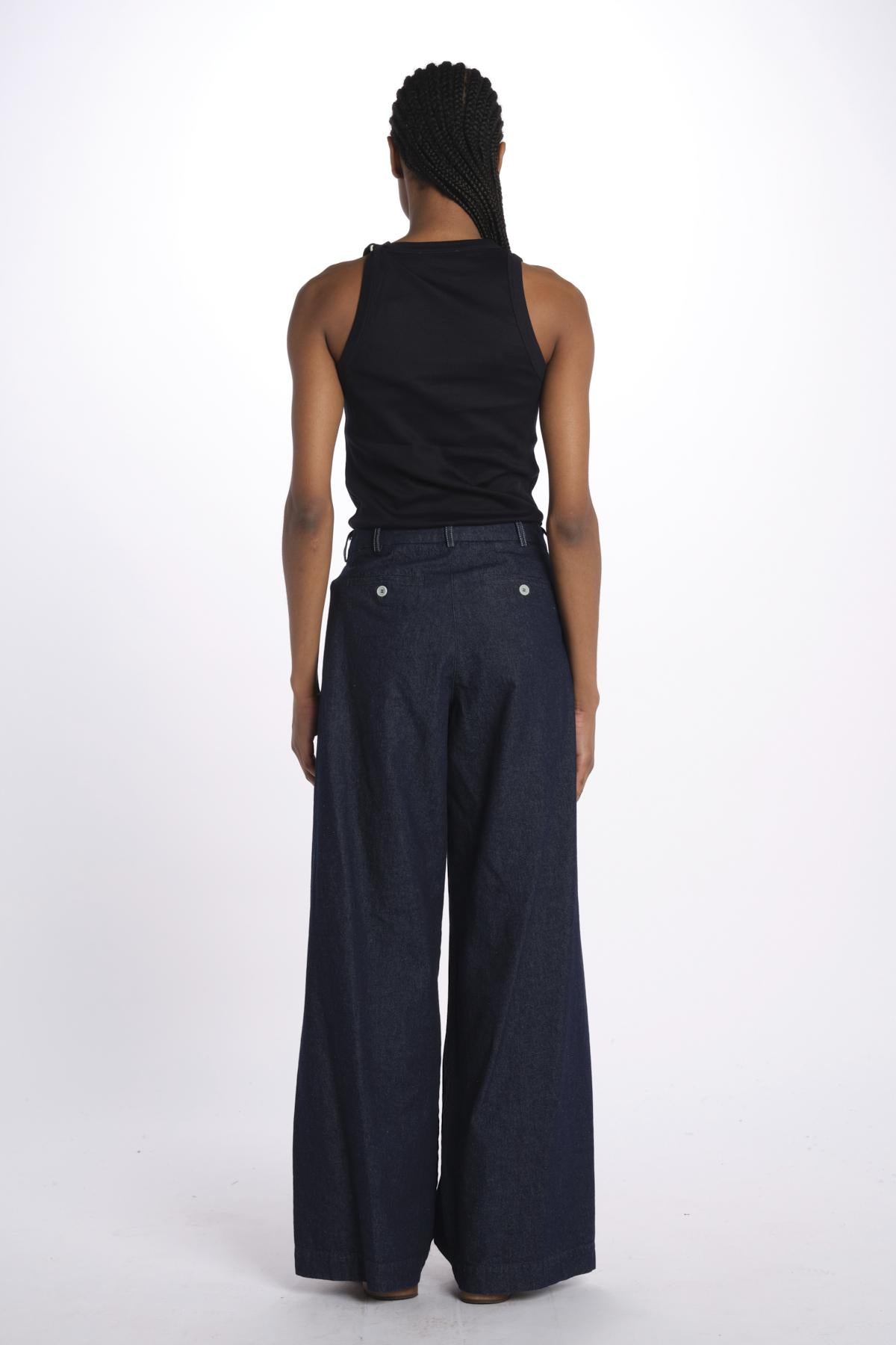 Pantaloni con pences KATHERINE PANT BLUEDENIM jejia 