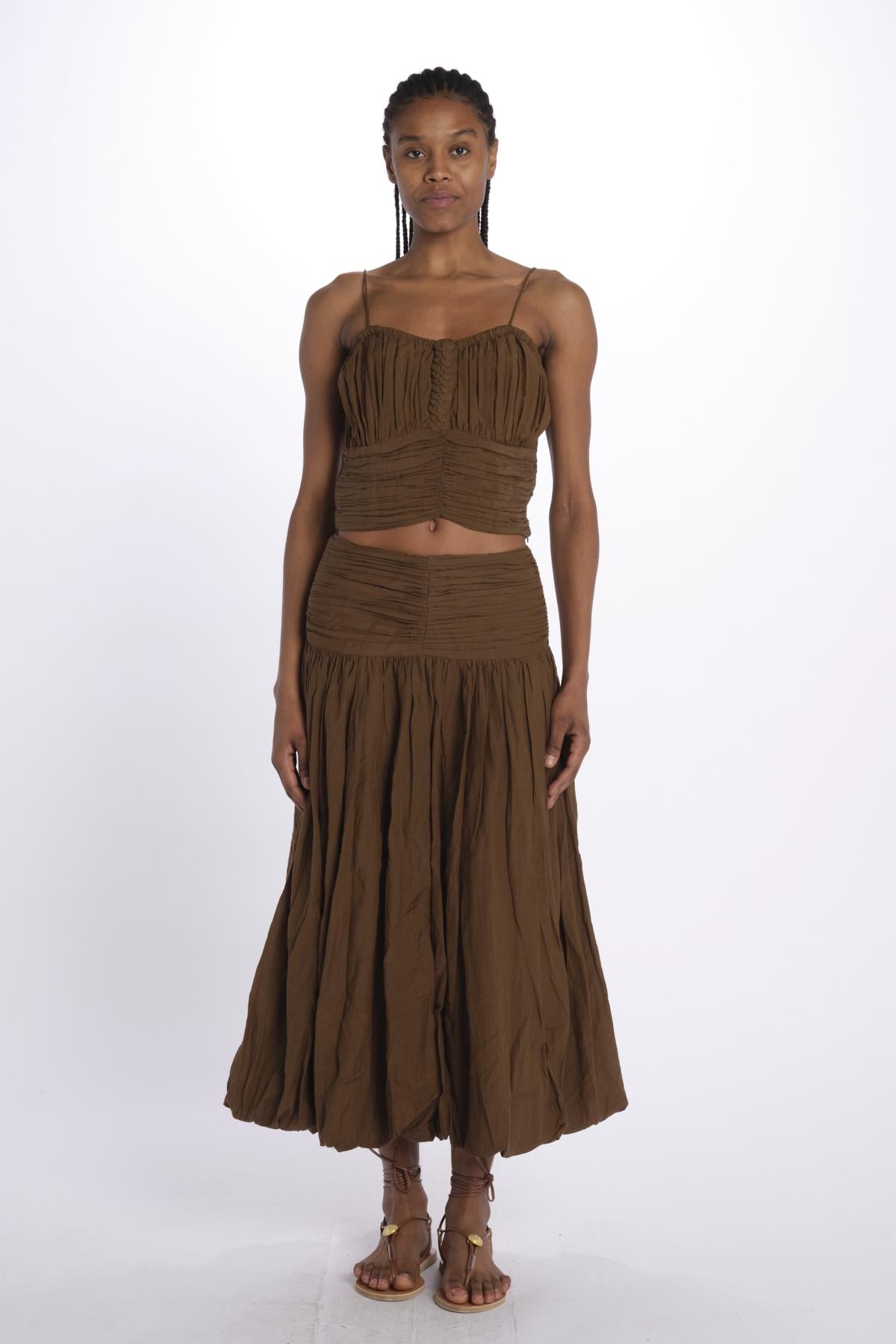 Gonna lunga pieghe CHERRY SKIRT MILITARY scarlett poppies 