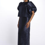 Giacca CLEO taffetas manica sbuffo 1200052 NAVY malina 