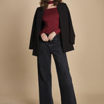 body manica lunga con spalle scoperte DRUNK BURGUNDY undress code 