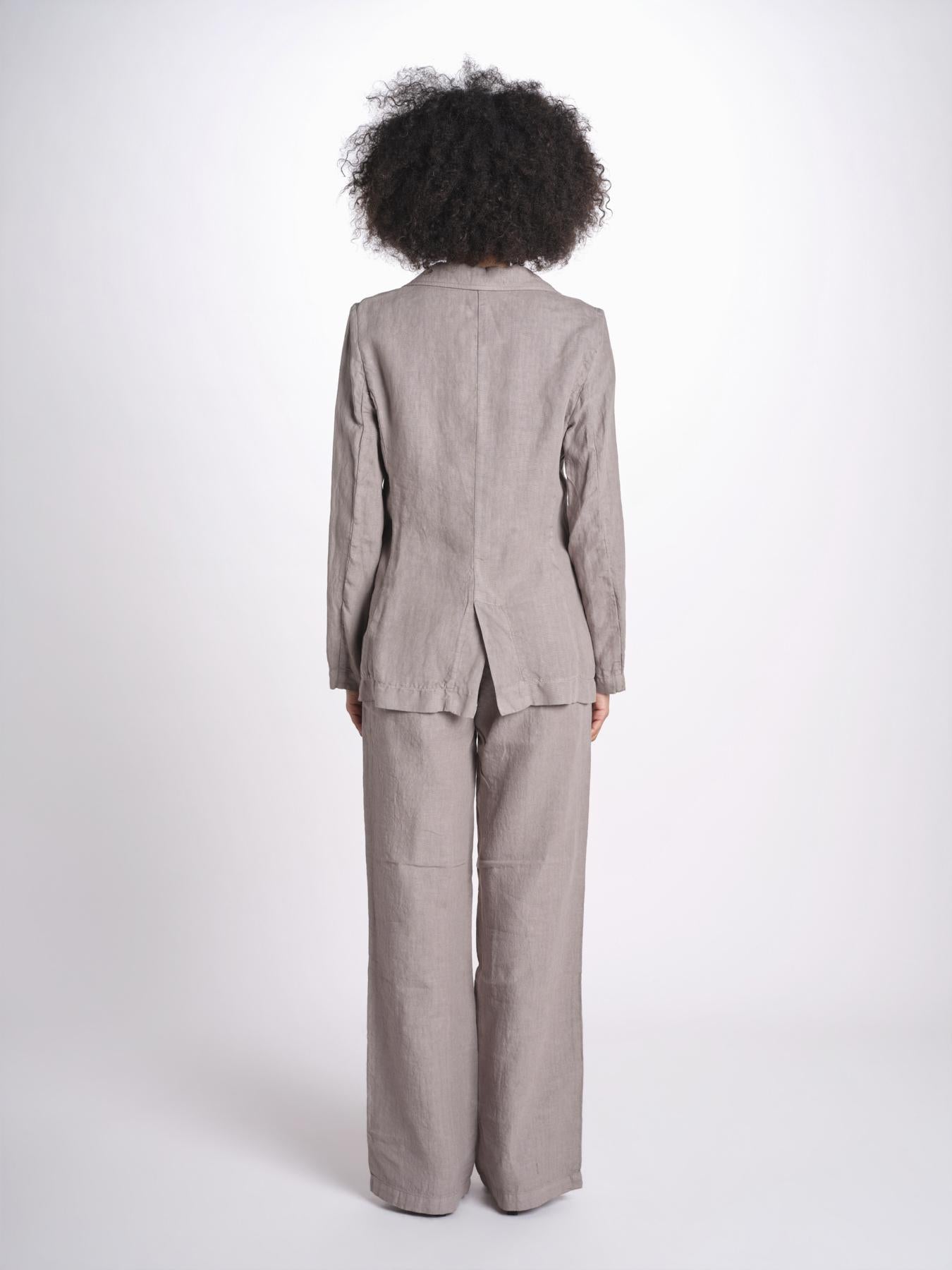 blazer due bottoni in lino LIVI STRUCURELINEN DOVE GREY true avenue 