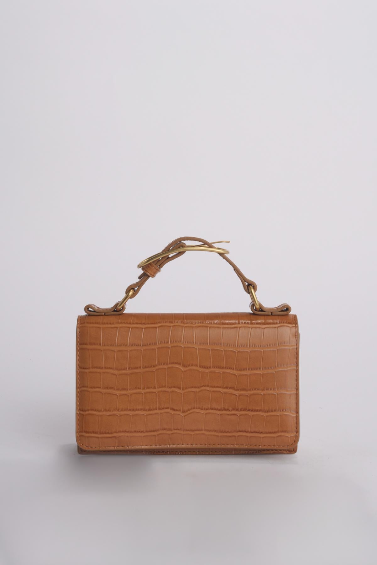 Clutch AUDREY MINI CLUTCH pelle B575CFC CAMEL studio AMELIA 