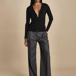 MIL LAU2 cardigan a costine fin.16 MIL LAU2 E14035 NERO milaura 