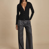 MIL LAU2 cardigan a costine fin.16 MIL LAU2 E14035 NERO milaura 