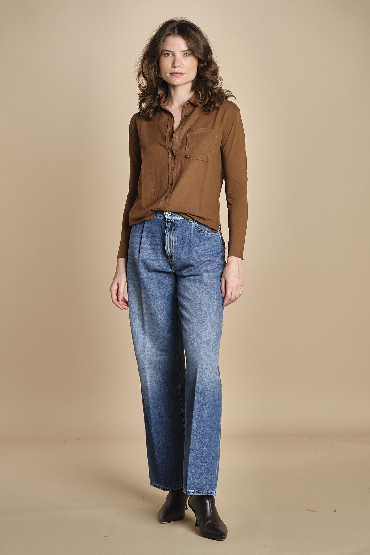 TACY camicia in jersey BETB500 WALNUT hartford 