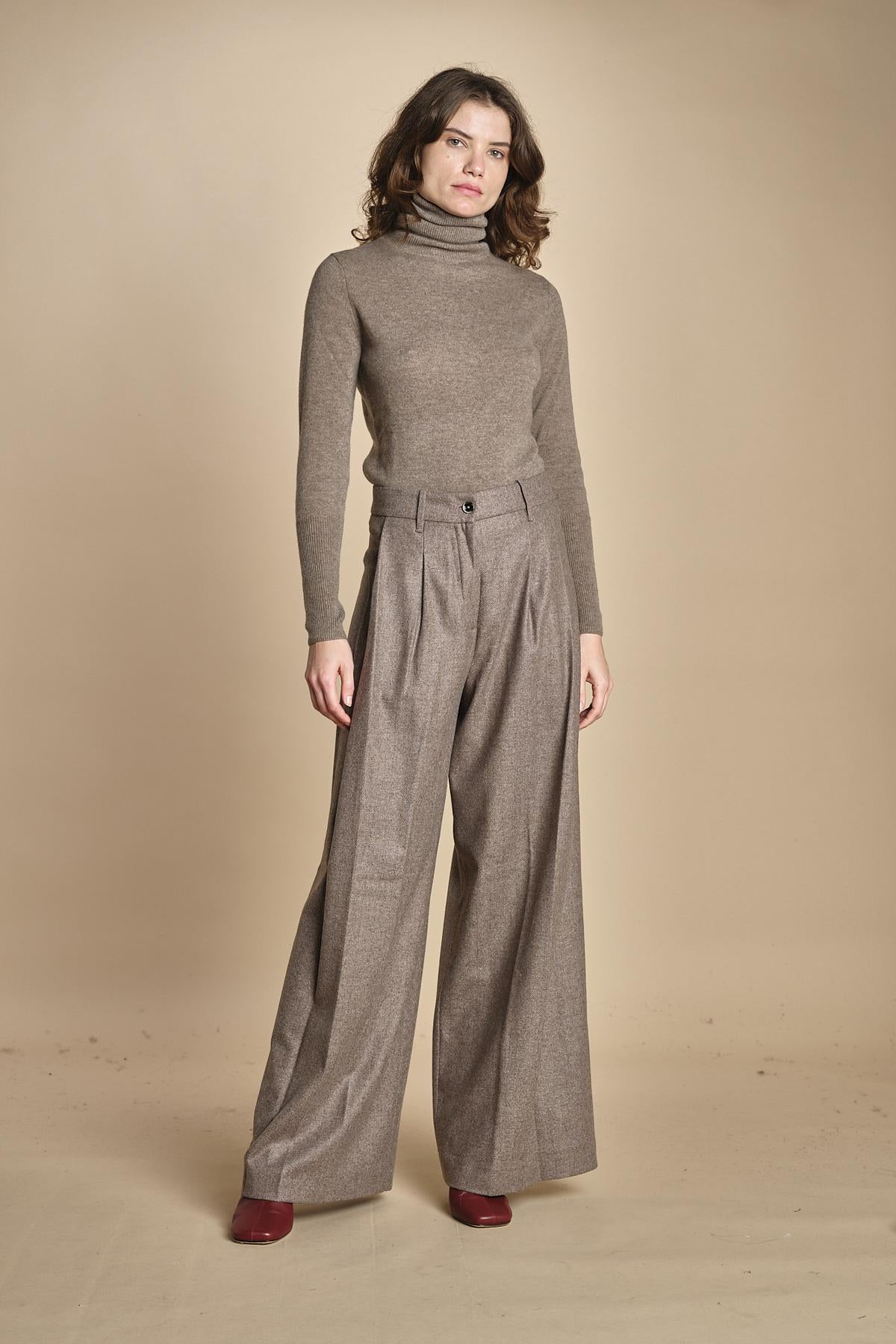 pantalone due pinces lana e seta. PETRA PE81 RES MA nine in the morning 