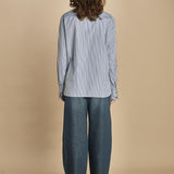camicia a righe con colo guru. CHE0185 BLE5825W soeur 