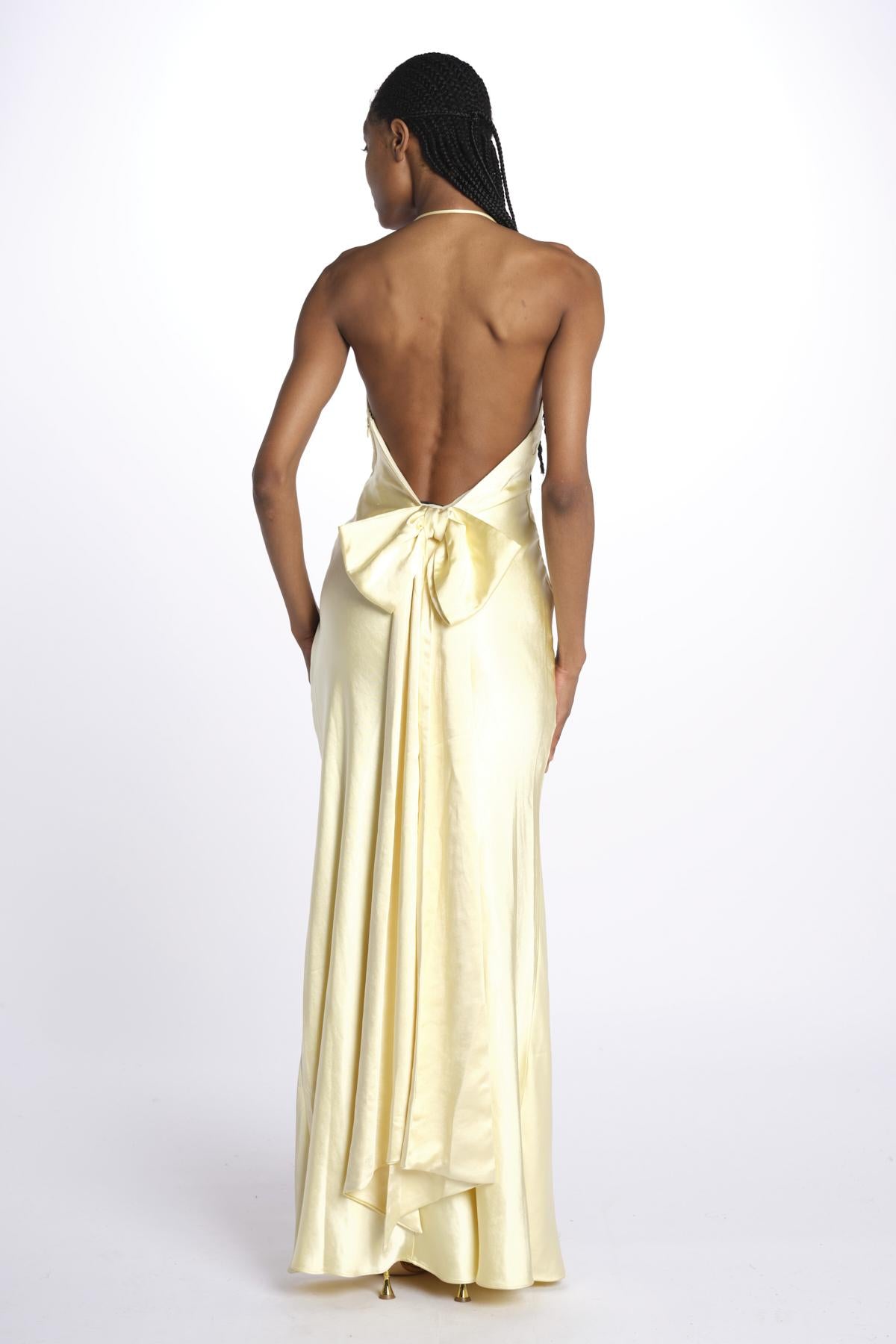 Abito HONOR spallina con fiocco GO29 BUTTER misha 