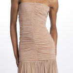 ADELE abito in tulle plisse SS24 9129 LATTE retrofete 