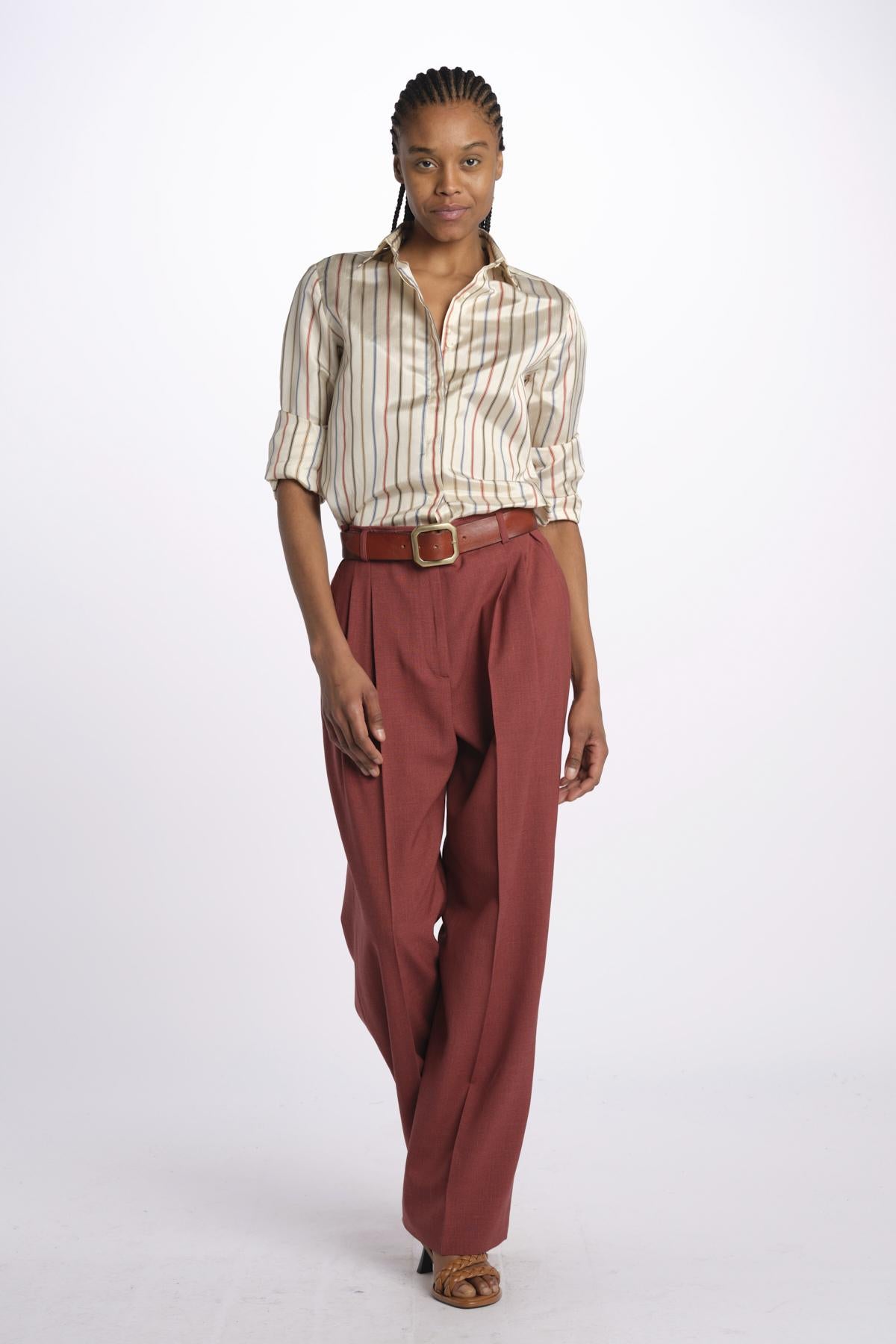 Pantalone MORENA pinces lana seta MORENA687786 48 quelledue 