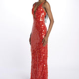 Abito SAPPHIRE lungo paillettes DR174 RE RED misha 