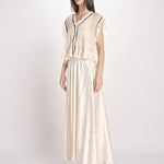 gonna lunga in raso CALISTA_S ECRU mes demoiselles 