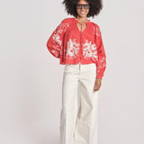 camicia con ricamo fiori SERAFINA 099 POPPY sea ny 