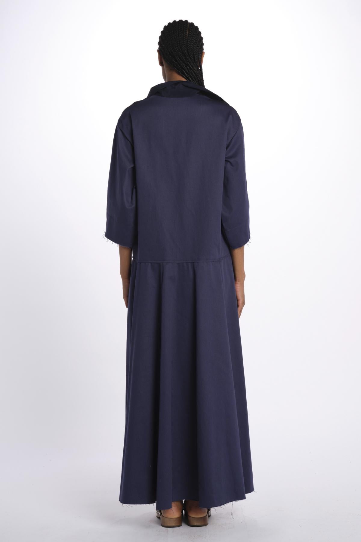 Abito lungo scollo V NEW CHRISTY DRESS BLUECOTTON jejia 