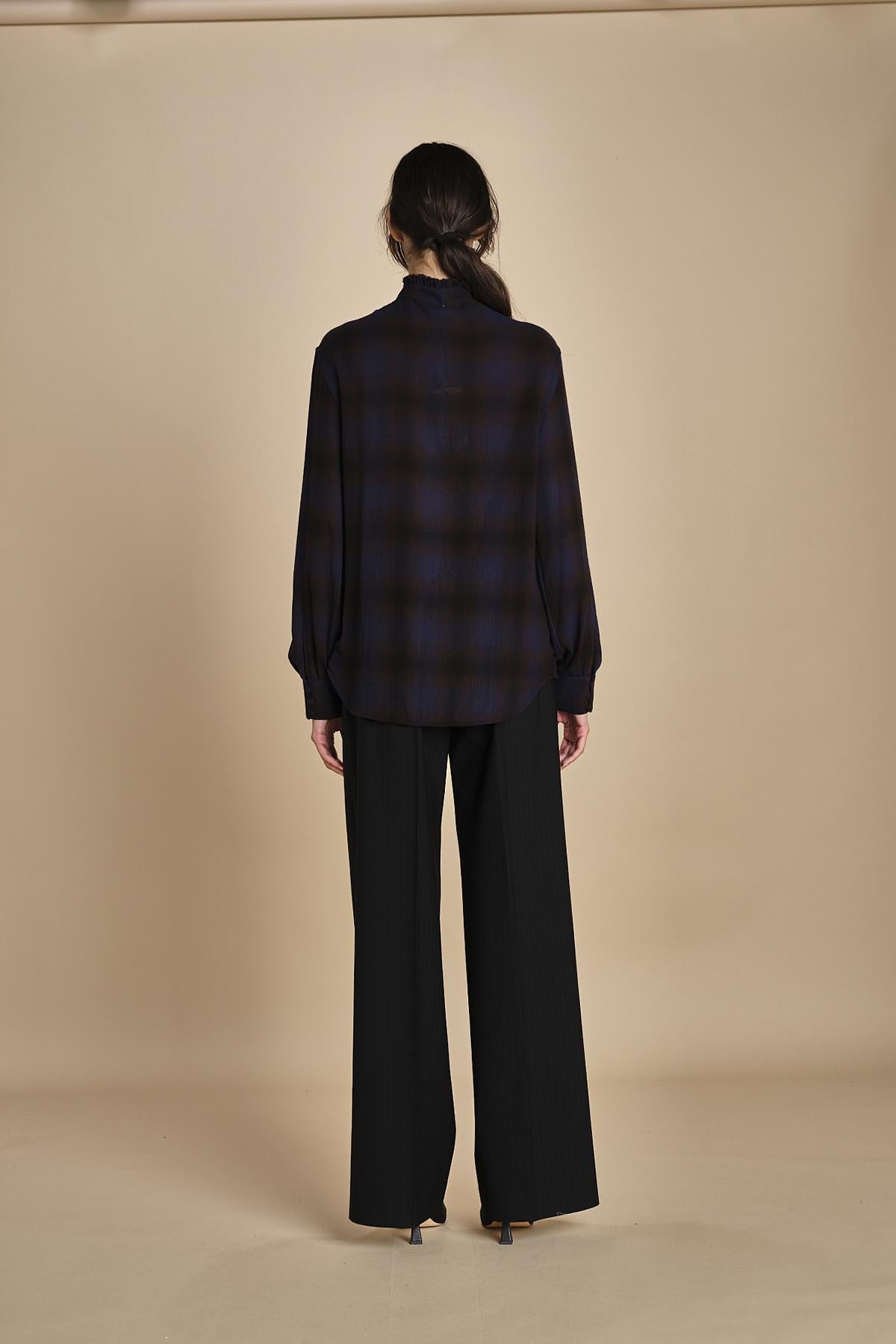 camicia a quadri con rouches G0743081 Q291 n21 