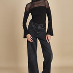 body manica lunga in jersey e tulle MY MUSE BLACK undress code 