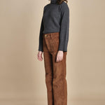 pantalone a zampa con taschine FAUVE WX CARAMEL fam 