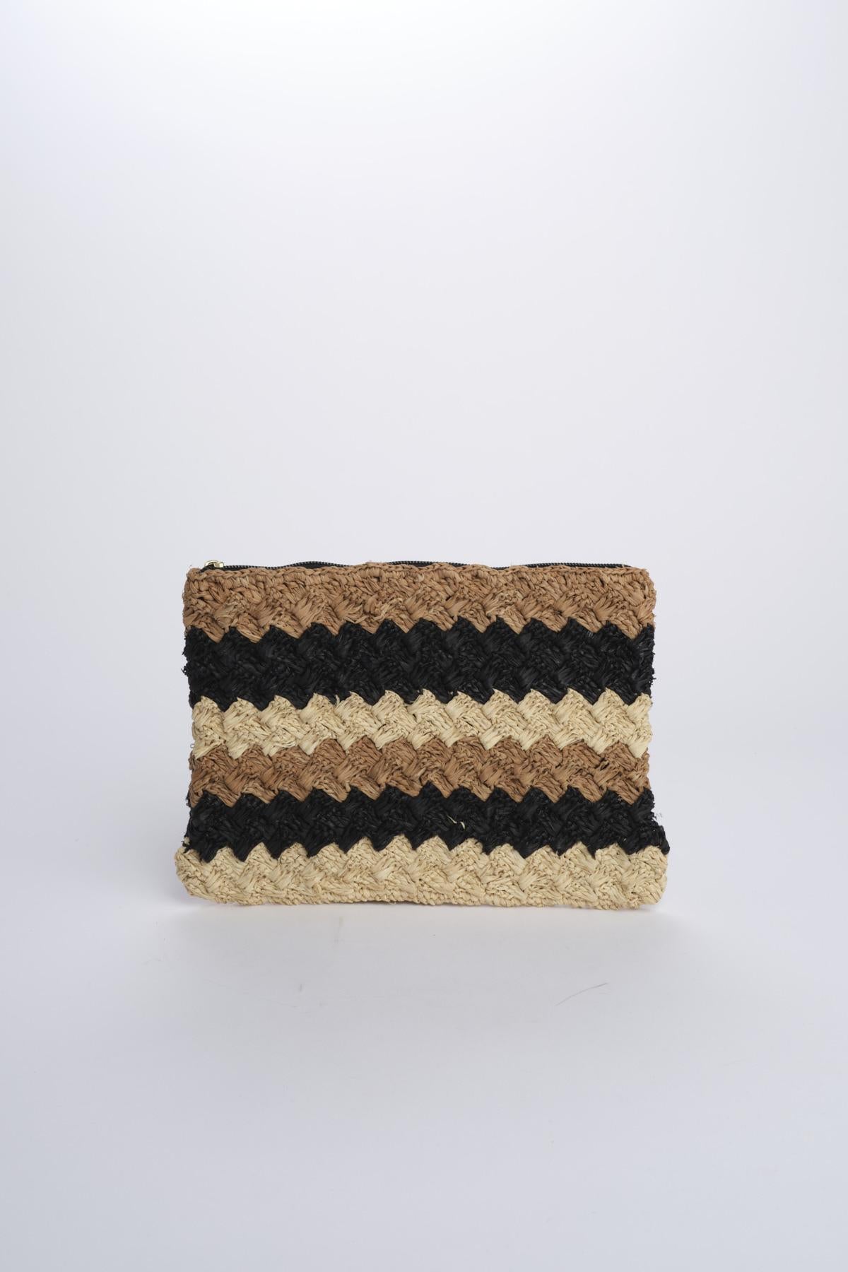 PERLA pochette a righe PERLA NERO camalya 