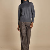 dolcevita over in lana merinos MIL LAU5 E14038 GRIGIO SCURO milaura 