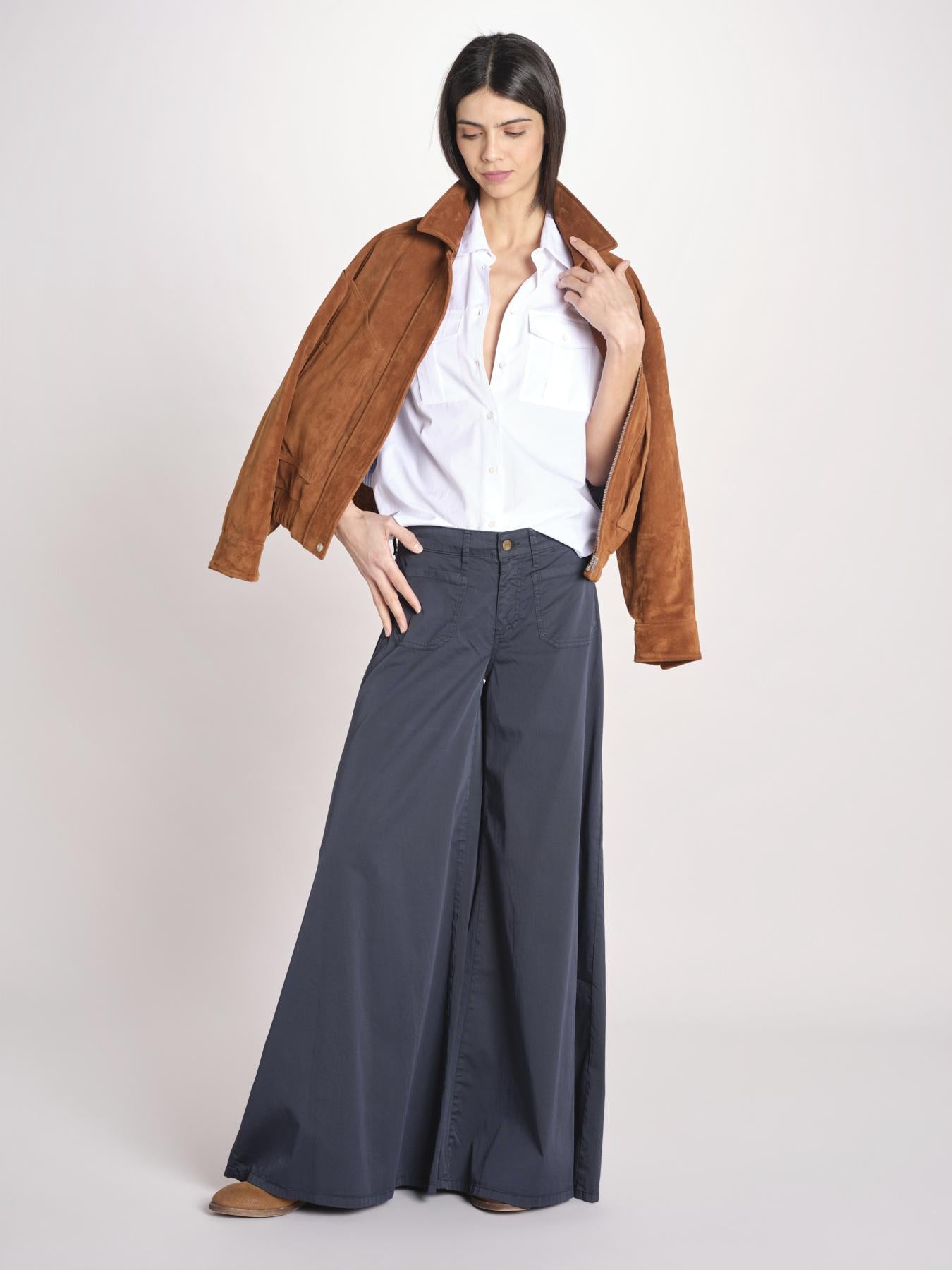 pantalone over 4 tasche GRACE XG02 040 BLU NOTTE ps don't forget me 