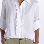 GEMMA camicia con rouches M27D0GEMMAT0278 BIANCO massimo alba 