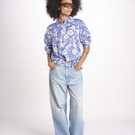 camicia stampa fiori VT6247 LILAC zen ethic 