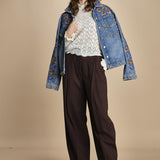 camicia in maglia ricamo pizzo LACE STICH 351912 OFF WHITE farm rio 