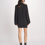 mini abito con collo intrecciato 41235-412 NERO 29 federica tosi 