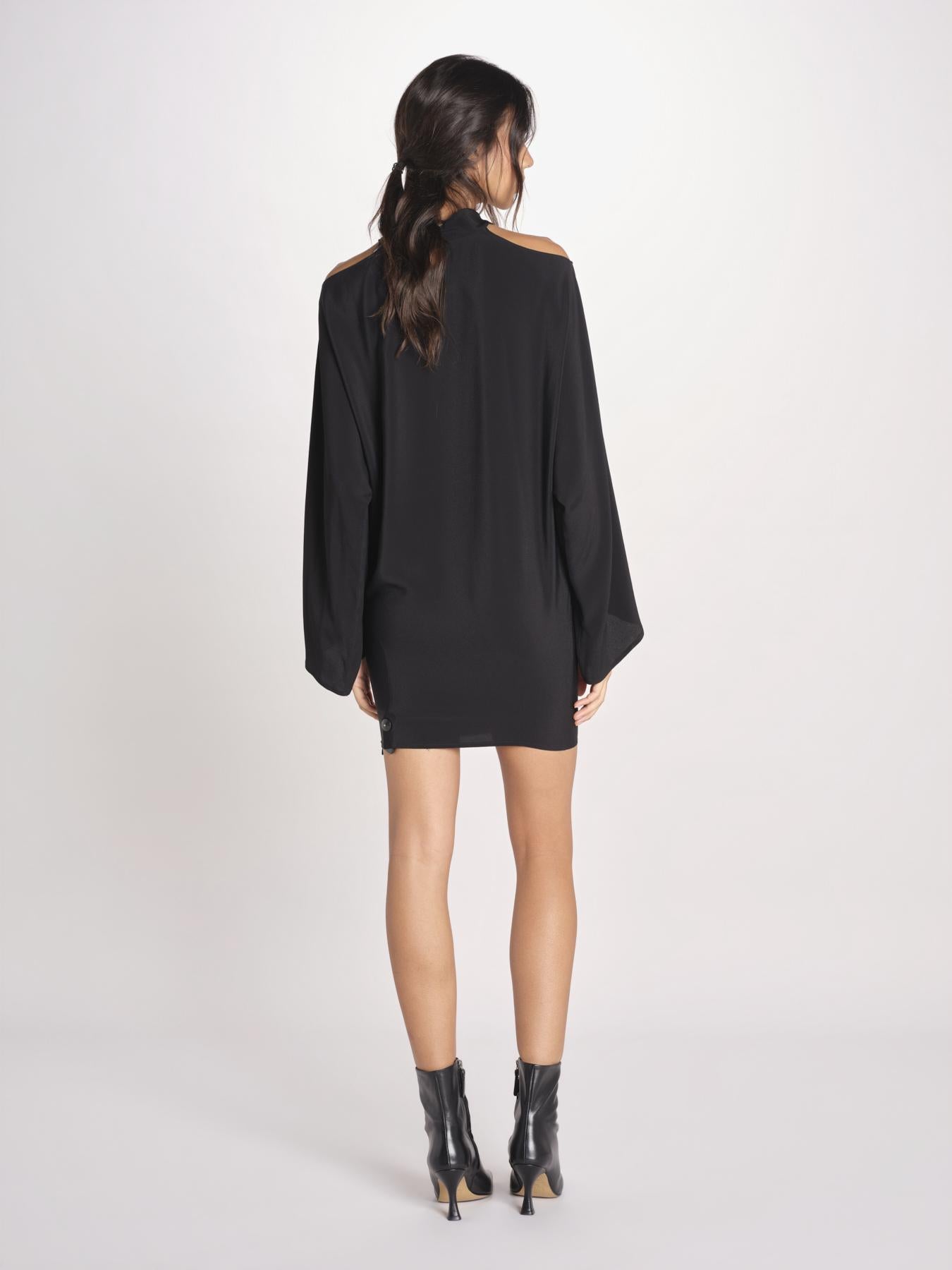 mini abito con collo intrecciato 41235-412 NERO 29 federica tosi 