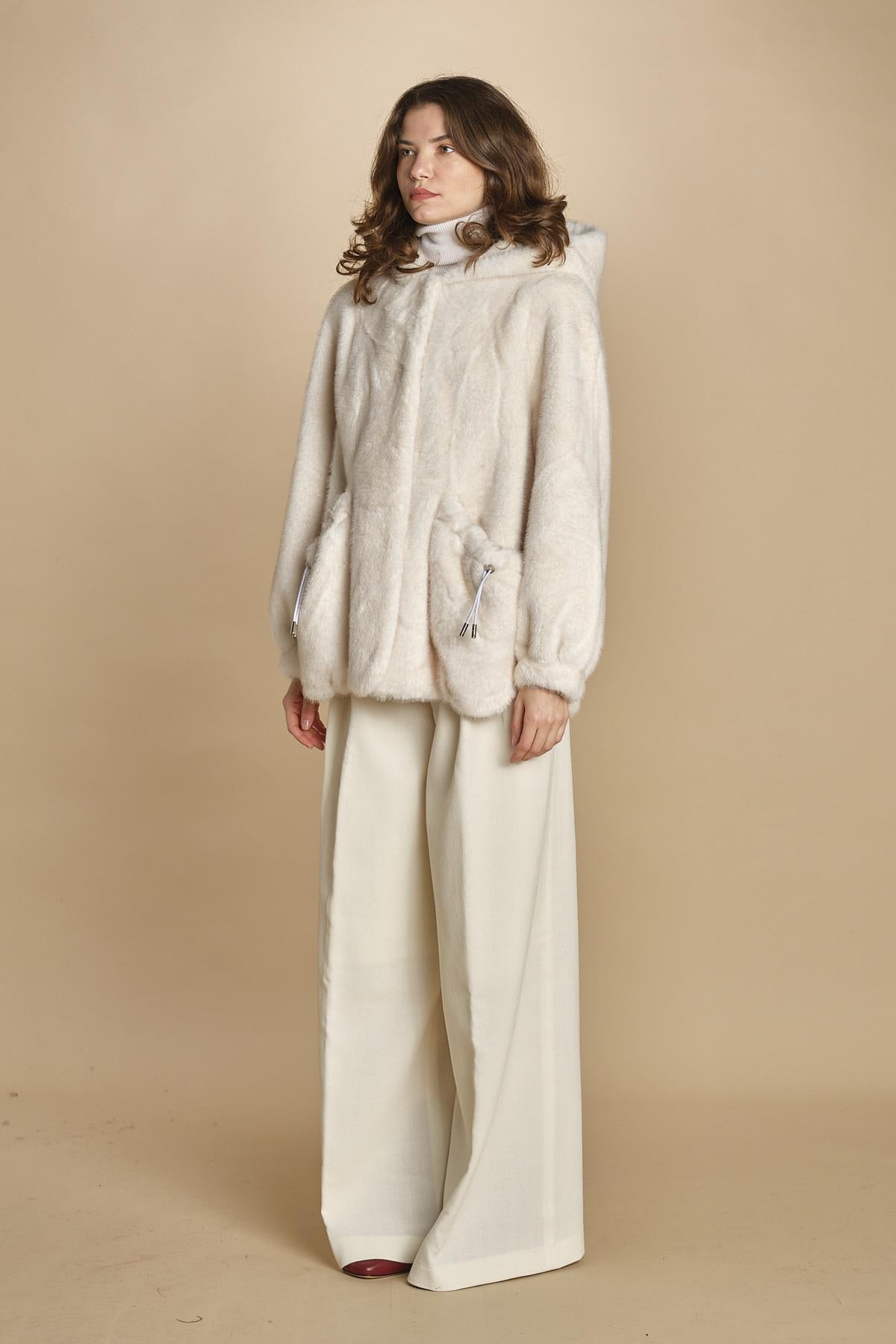 parka ecofur. SELENA ECRU giovanni paris 