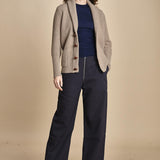 top americano a costine in lana merino LAU28 E21210 BLU milaura 