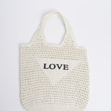 Borsa LOVE uncinetto C35099 OFFWHITE mele 