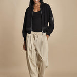 pantalone in felpa con pinces CURVED WIDE LEG 51321UFT CO310 CONCRETE phillip lim 