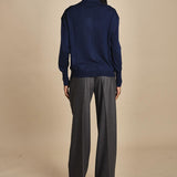 camicia over in lana merino MIL LAU20 E21210 BLU milaura 
