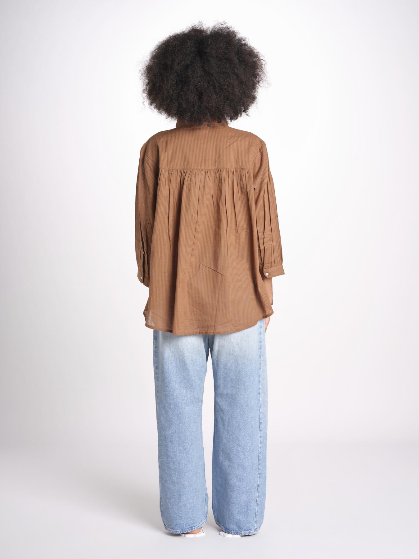 camicia righine over VT6406 BROWN zen ethic 