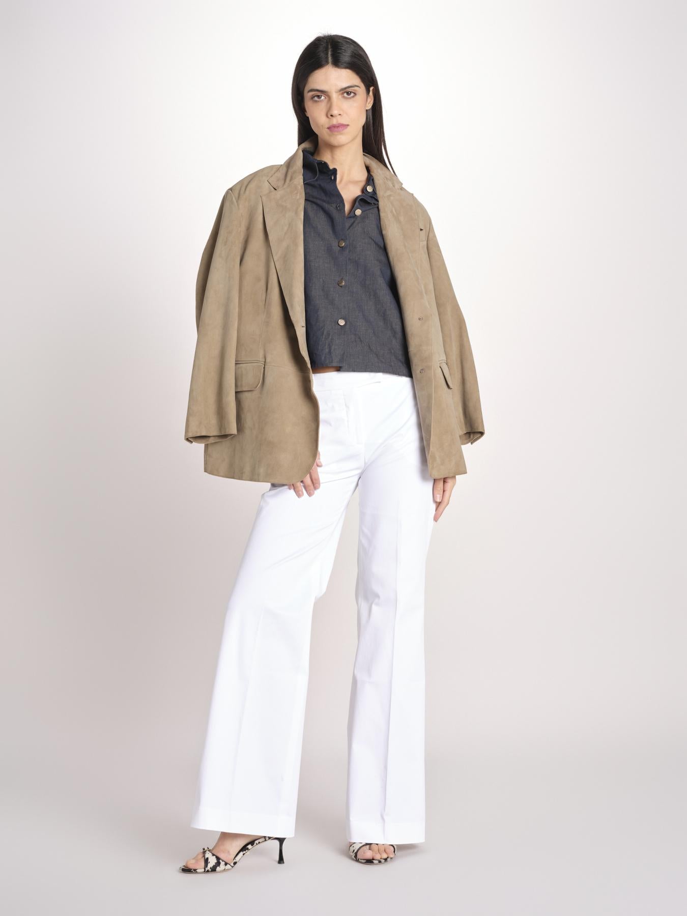pantalone diritto in cotone MELODY L 684 54 14 BIANCO quelledue 