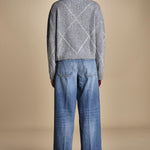 maglia girocollo con rombi CORNELIA GRIGIO tenne' 