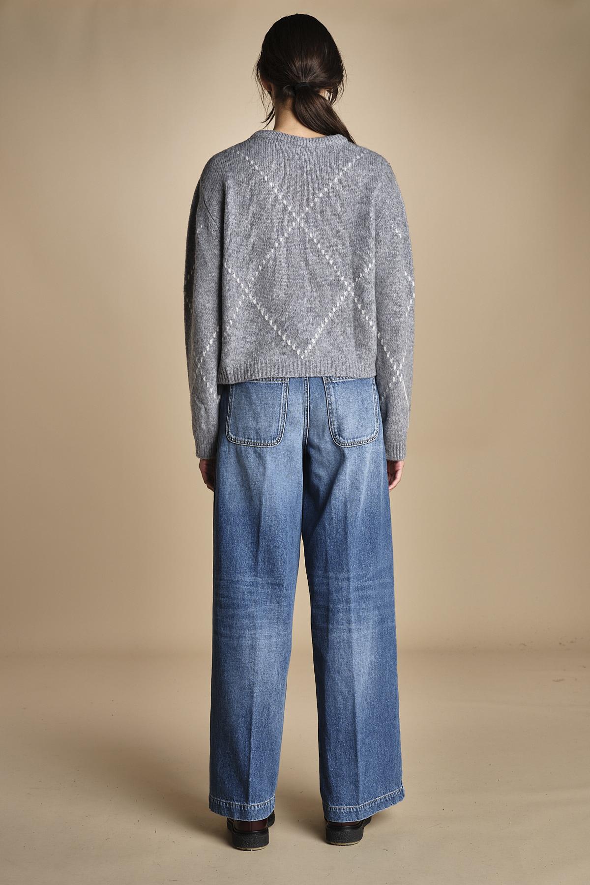 maglia girocollo con rombi CORNELIA GRIGIO tenne' 