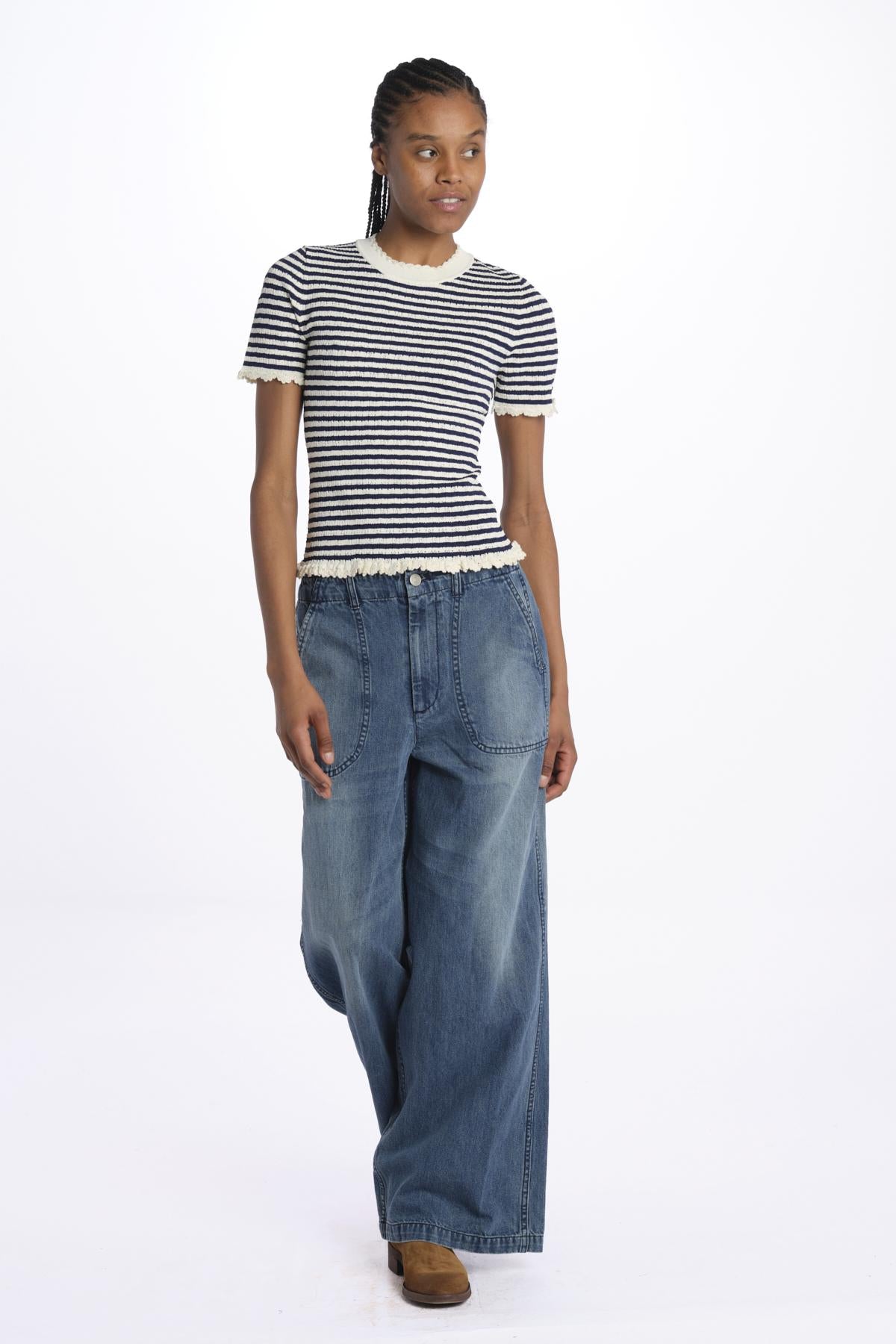ADDY KNIT s/slv tee E008 MULTI sea ny 