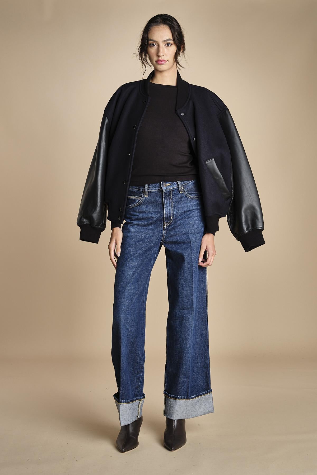 t-shirt a costine con manica lunga THE L/S RIB CREW WF25JKT013 BLACK frame 
