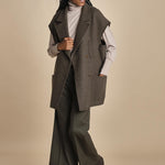 pantalone cropped con risvolto in gabardina MELODIA 652339 44 quelledue 