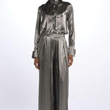 Pantalone seta lurex A18FP10 SILVER martin grant 
