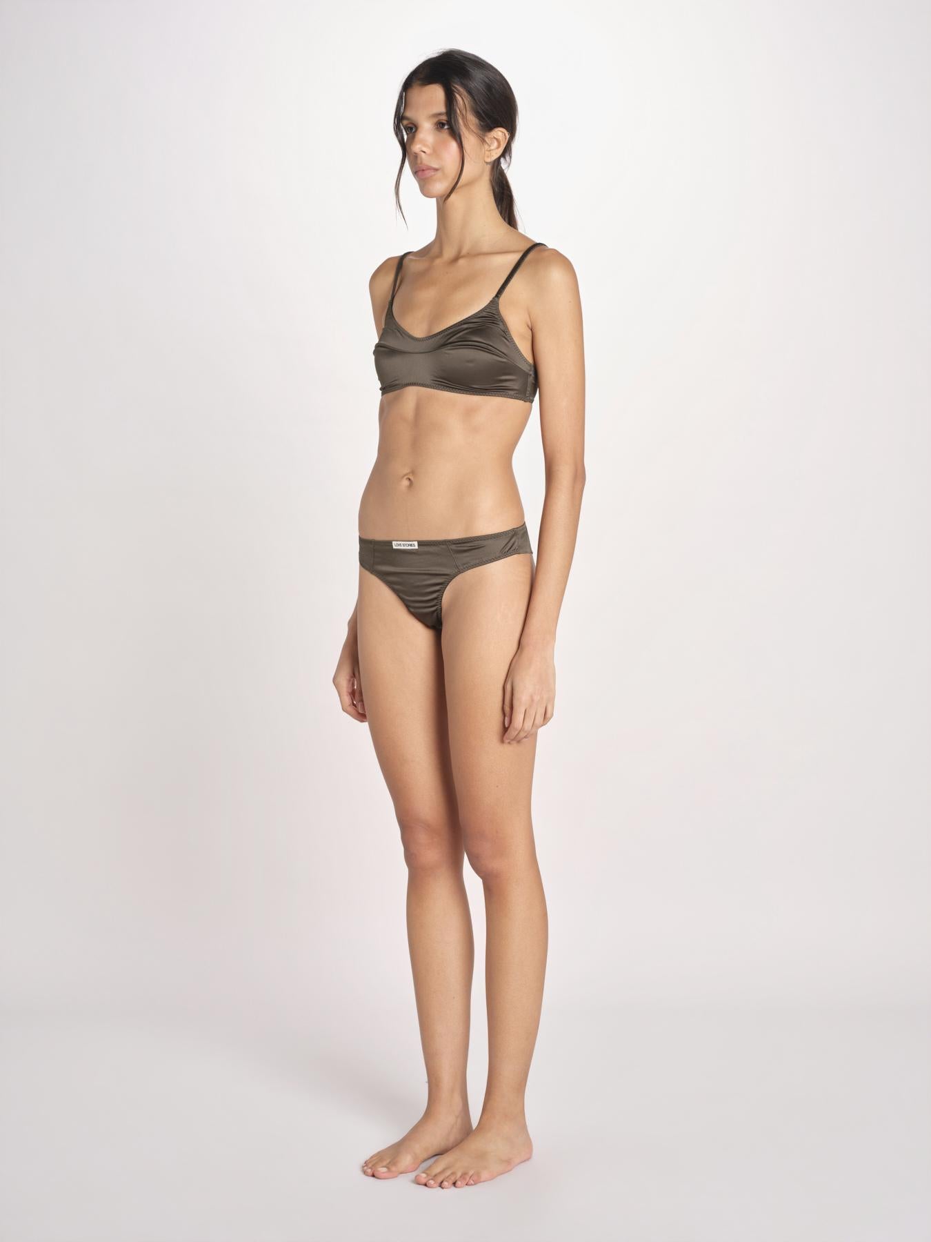 bralette in satin TORI L25101829 DARK GREEN 782 love stories 