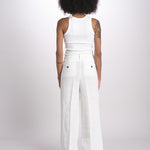 pantalone in lino LAMIA M29D0LAMIA_T3290 Q001 BIANCO massimo alba 