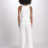 pantalone in lino LAMIA M29D0LAMIA_T3290 Q001 BIANCO massimo alba 