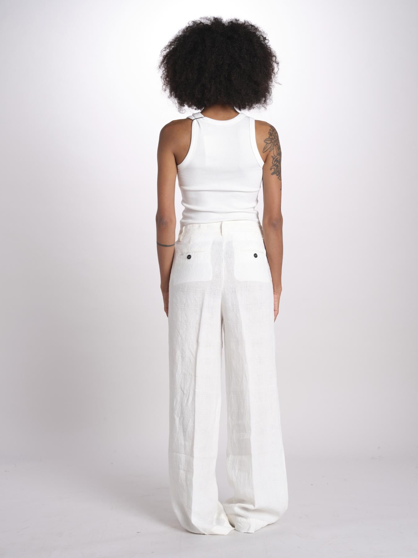 pantalone in lino LAMIA M29D0LAMIA_T3290 Q001 BIANCO massimo alba 
